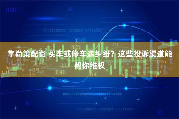 掌尚策配资 买车或修车遇纠纷？这些投诉渠道能帮你维权